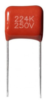 CL21  0.22UF 250V metallized polyester  film capacitor  P10mm